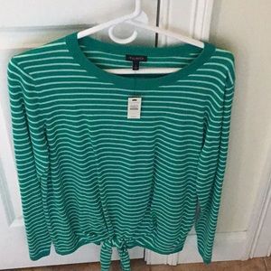 Talbots tie front lightweight sweater NWT